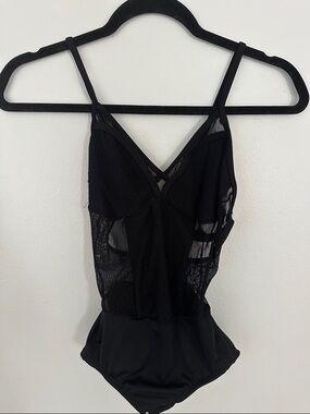 Body Wrappers Black Mesh Dance Leotard